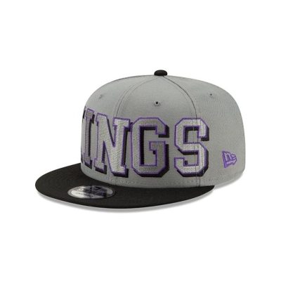 Grey Sacramento Kings Hat - New Era NBA Block Font 9FIFTY Snapback Caps USA8039654